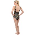 Background With Golden Birds Cross Front Low Back Swimsuit View2