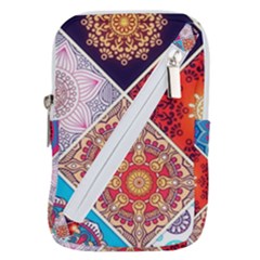 Mandala Pattern Belt Pouch Bag (large) by Ndabl3x