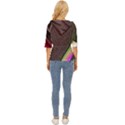 Abstract Curve Pattern Red Lightweight Drawstring Hooded Top View4