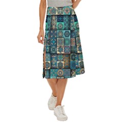 Texture Pattern Abstract Colorful Digital Art Midi Panel Skirt by Ndabl3x