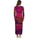 Time Wind Polishpattern Architecture Building City Cityscape Nature Pop-art Pop Surrealism  Retrowave Long Sleeve Longline Maxi Dress View4