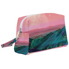 Unicorn Valley Aesthetic Clouds Landscape Mountain Nature Pop Art Surrealism Retrowave Wristlet Pouch Bag (large) by Cemarart