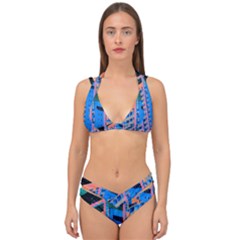 Fantasy City Architecture Building Cityscape Double Strap Halter Bikini Set by Cemarart