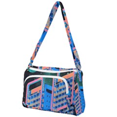 Fantasy City Architecture Building Cityscape Front Pocket Crossbody Bag by Cemarart