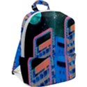 Fantasy City Architecture Building Cityscape Zip Up Backpack View2