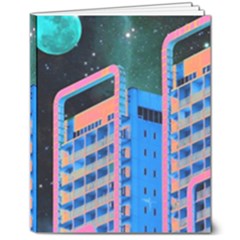 Fantasy City Architecture Building Cityscape 8  X 10  Hardcover Notebook by Cemarart
