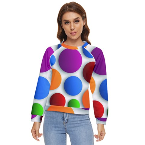 Abstract Dots Colorful Women s Long Sleeve Raglan T-shirt by nateshop