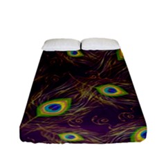 Feathers, Peacock, Patterns, Colorful Fitted Sheet (full/ Double Size) by nateshop
