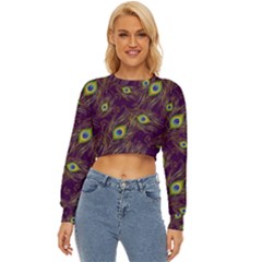 Feathers, Peacock, Patterns, Colorful Lightweight Long Sleeve Sweatshirt by nateshop