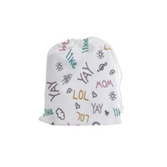 Doodle Pattern Drawstring Pouch (medium) by Proyonanggan