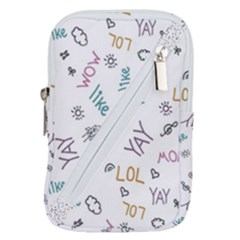 Doodle Pattern Belt Pouch Bag (small) by Proyonanggan