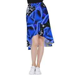 Blue Rose Bloom Blossom Frill Hi Low Chiffon Skirt by Proyonanggan