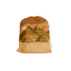 Pyramids Egypt Pyramid Desert Sand Drawstring Pouch (medium) by Proyonanggan
