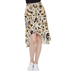 Egypt Pyramids Nature Desert Frill Hi Low Chiffon Skirt by Proyonanggan