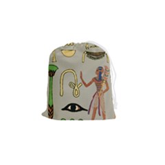 Egyptian Man Artifact Royal Drawstring Pouch (small) by Proyonanggan