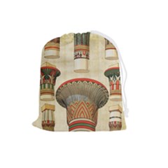 Egyptian Architecture Column Drawstring Pouch (large) by Proyonanggan
