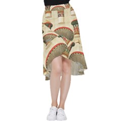 Egyptian Architecture Column Frill Hi Low Chiffon Skirt by Proyonanggan