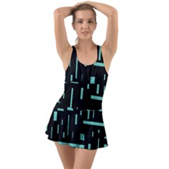 Rectangles, Cubes, Forma Ruffle Top Dress Swimsuit by nateshop