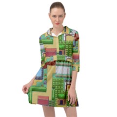 Pixel Map Game Mini Skater Shirt Dress by Cemarart