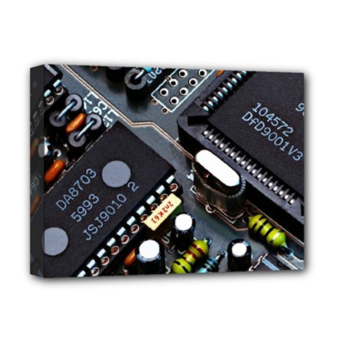 Motherboard Board Circuit Electronic Technology Deluxe Canvas 16  X 12  (stretched)  by Cemarart