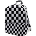 Black White Checker Pattern Checkerboard Zip Up Backpack View1