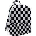 Black White Checker Pattern Checkerboard Zip Up Backpack View2