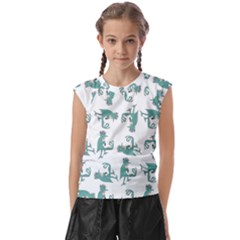 Creepy Monster Bird Drawing Motif Pattern Kids  Raglan Cap Sleeve T-shirt by dflcprintsclothing