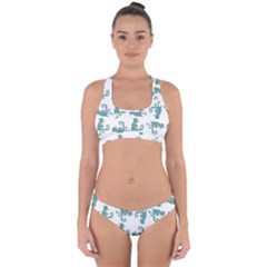 Creepy Monster Bird Drawing Motif Pattern Cross Back Hipster Bikini Set by dflcprintsclothing