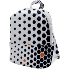 Honeycomb Hexagon Pattern Abstract Zip Up Backpack by Grandong