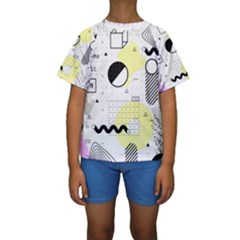 Graphic Design Geometric Background Kids  Short Sleeve Swimwear by Grandong