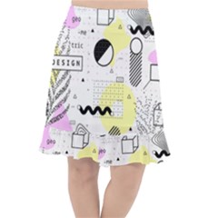 Graphic Design Geometric Background Fishtail Chiffon Skirt by Grandong