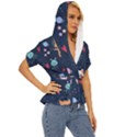 Cute Astronaut Cat With Star Galaxy Elements Seamless Pattern Lightweight Drawstring Hooded Top View3