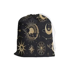 Asian Set With Clouds Moon Sun Stars Vector Collection Oriental Chinese Japanese Korean Style Drawstring Pouch (large) by Grandong