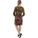 Authentic Aboriginal Art - Connections Long Sleeve Hoodie Dress View2