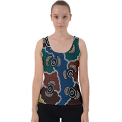 Authentic Aboriginal Art - Riverside Dreaming Velvet Tank Top by hogartharts