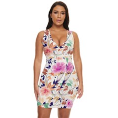 Abstract Floral Background Draped Bodycon Dress by nateshop
