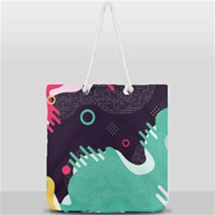 Colorful Background, Material Design, Geometric Shapes Full Print Rope Handle Tote (large) by nateshop