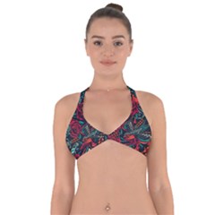 Vintage Flash Tattoos Designs Seamless Pattern Halter Neck Bikini Top by Bedest