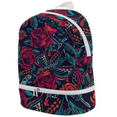 Vintage Flash Tattoos Designs Seamless Pattern Zip Bottom Backpack by Bedest