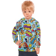 Graffiti Word Seamless Pattern Kids  Hooded Pullover by Bedest