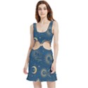 Asian Seamless Galaxy Pattern Velour Cutout Dress View1