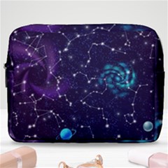 Realistic Night Sky With Constellations Make Up Pouch (large) by Cemarart