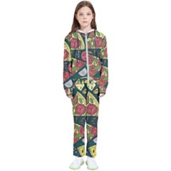 Seamless Pizza Slice Pattern Illustration Great Pizzeria Background Kids  Tracksuit by Cemarart