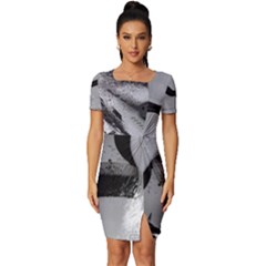 Stormtrooper Fitted Knot Split End Bodycon Dress by Cemarart