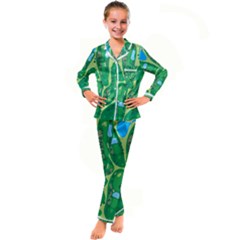 Golf Course Par Golf Course Green Kids  Satin Long Sleeve Pajamas Set by Cemarart