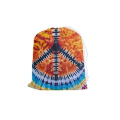 Tie Dye Peace Sign Drawstring Pouch (medium) by Cemarart