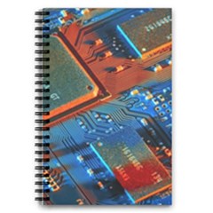 Gray Circuit Board Electronics Electronic Components Microprocessor 5 5  X 8 5  Notebook by Cemarart