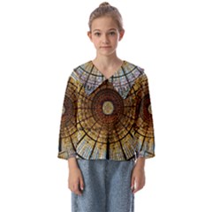 Barcelona Stained Glass Window Kids  Sailor Shirt by Cemarart