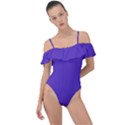 Ultra Violet Purple Frill Detail One Piece Swimsuit View1