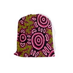 Authentic Aboriginal Art - You Belong Drawstring Pouch (large) by hogartharts